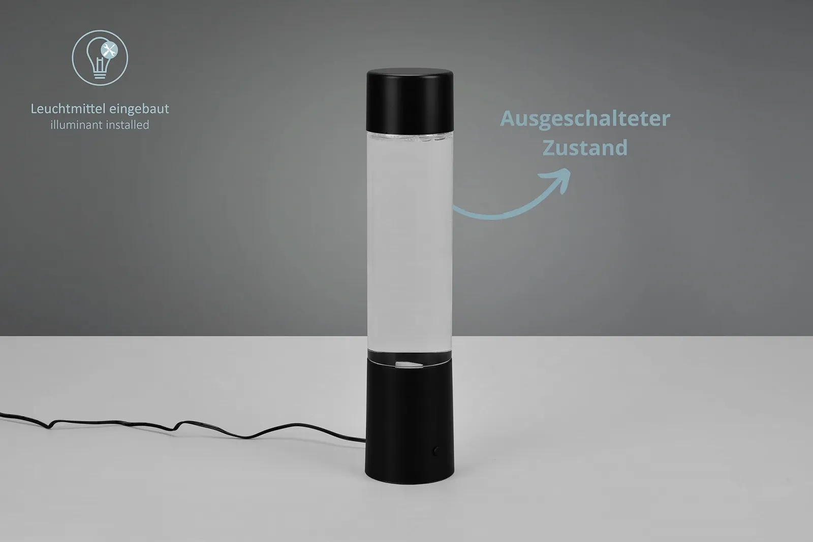 Настільна лампа Torsten LED RGB Water Tornado IP20 Ø7 см 34 см Matte Black, фото №6