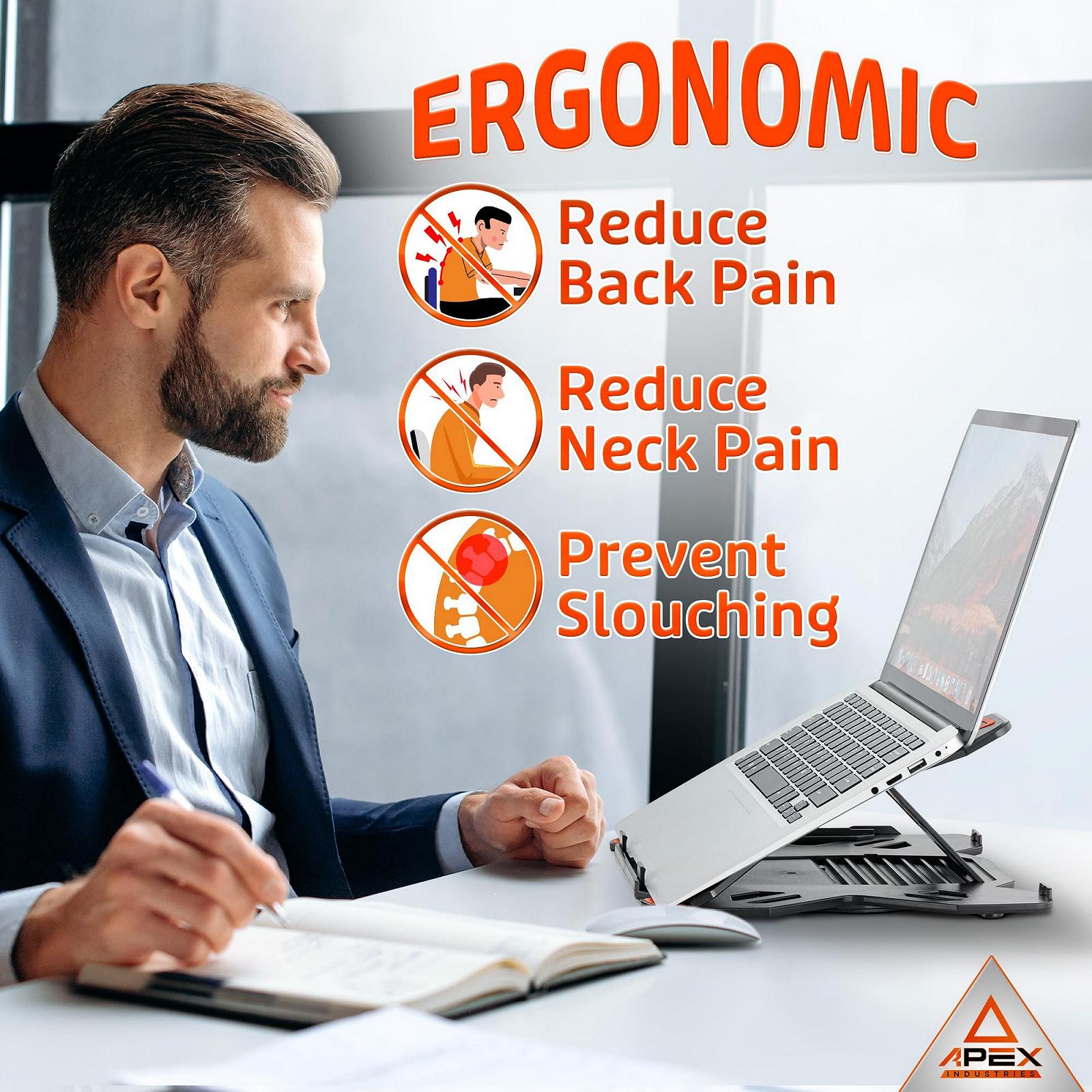 Подставка для ноутбука с держателем для телефона 360
Регулируемая подставка для ноутбука Совместима с 13"-17" ноутбуками и MacBook, фото №7