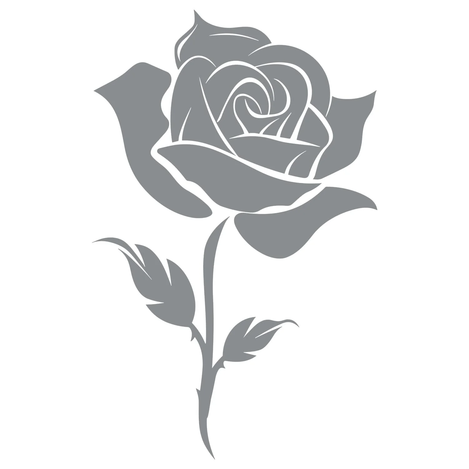 Наклейка на стену GRAZDesign Flower Rose 47 x 30 см Средне-серая, фото №2