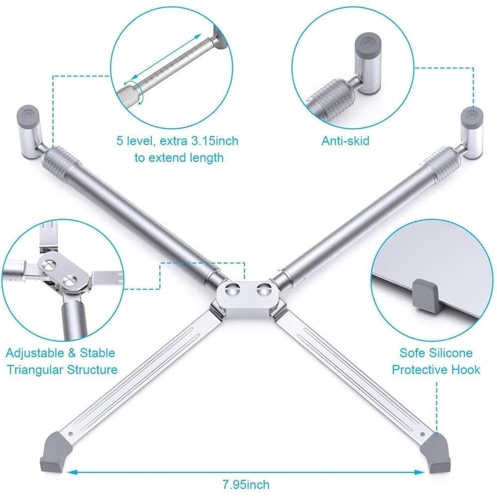 Подставка для ноутбука Портативная Универсальная Складная Алюминиевая для ноутбуков и планшетов 12-17 дюймов, фото №2