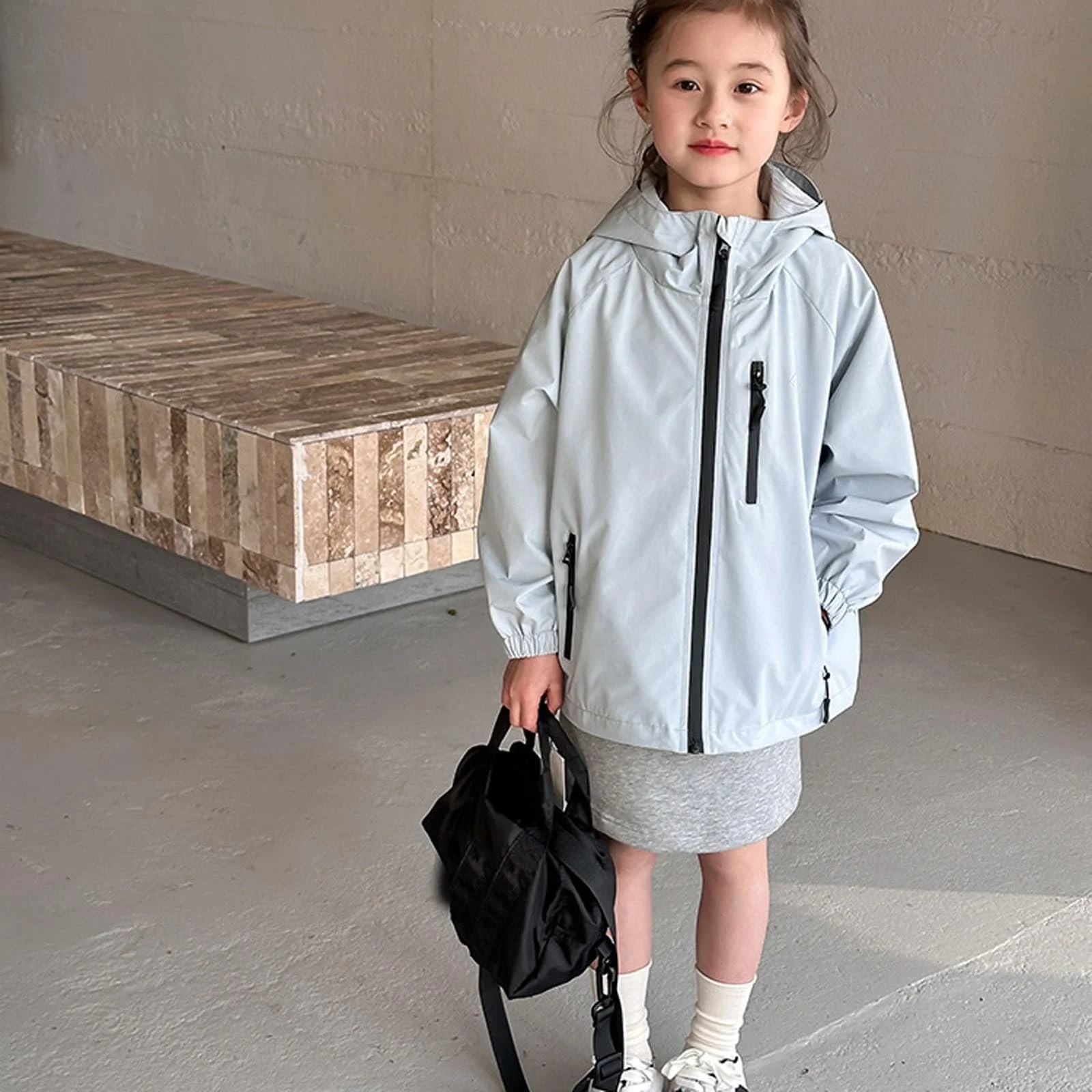 Вітрівка Generisch для дітей, з капюшоном, вільного крою, вітрозахисна, фото №2