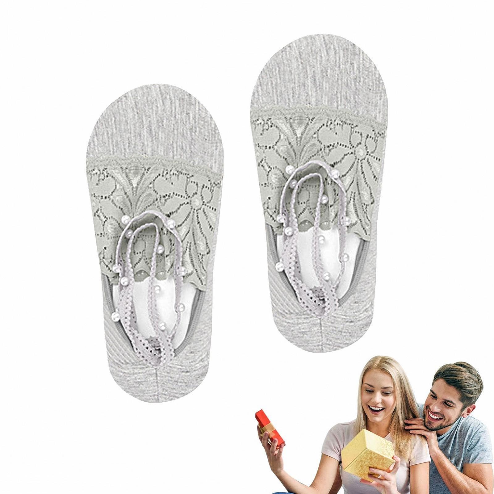 Следки Fulenyi для женщин, кружевные носки-лодочки - невидимые кружевные носки для женщин | Удобные жемчужные кружевные стельки для женской обуви, невидимые носки для туфель на высоком каблуке, фото №6