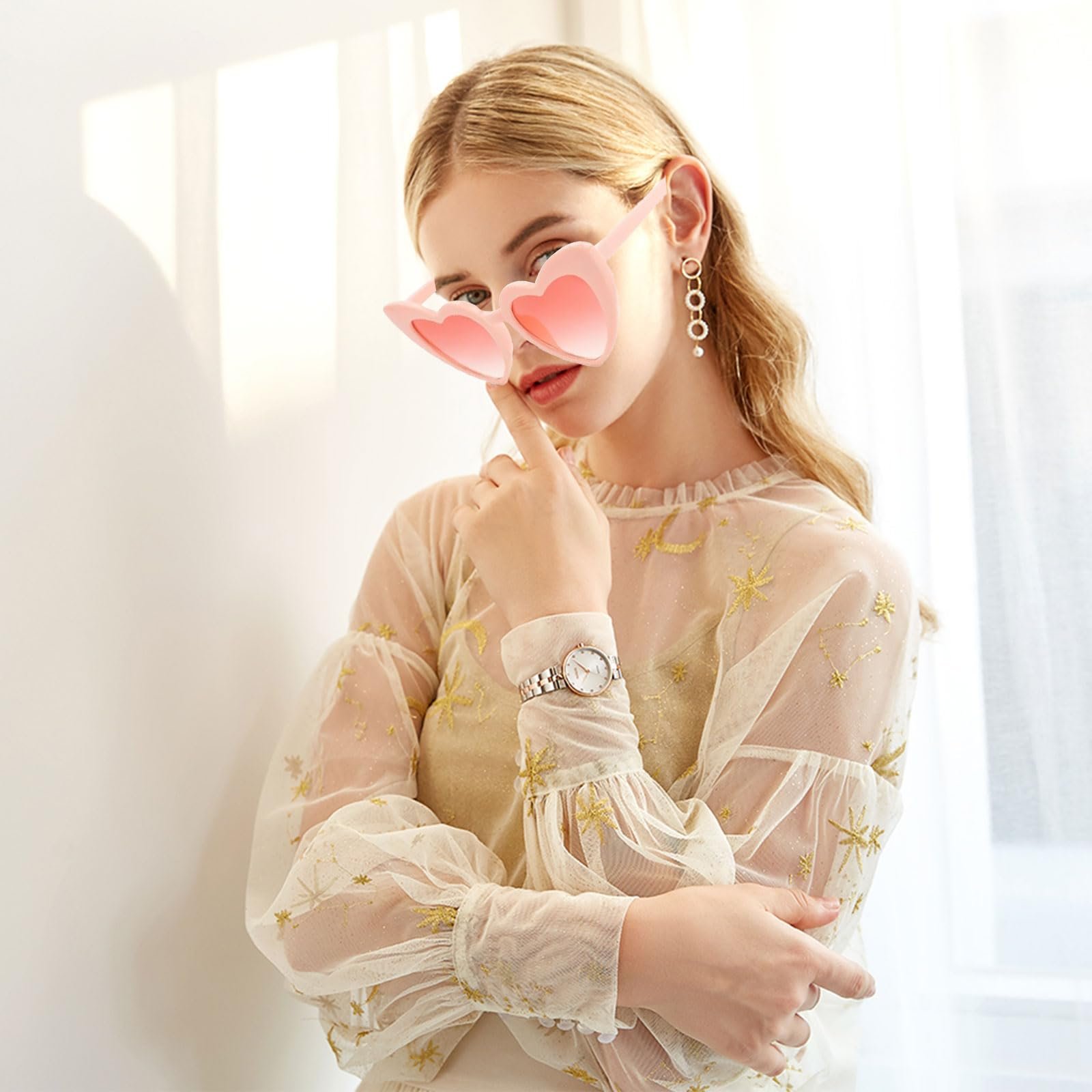 Сонцезахисні окуляри у формі серця Ahuananhu, набір 6 штук, фото №6 Сонцезахисні окуляри у формі серця Ahuananhu, набір 6 штук, фото №6