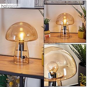 Настільна лампа Almagre Modern Vintage / Retro метал/скло 18 см Чорний/Бурштиновий synthetic.ua - Фото 1