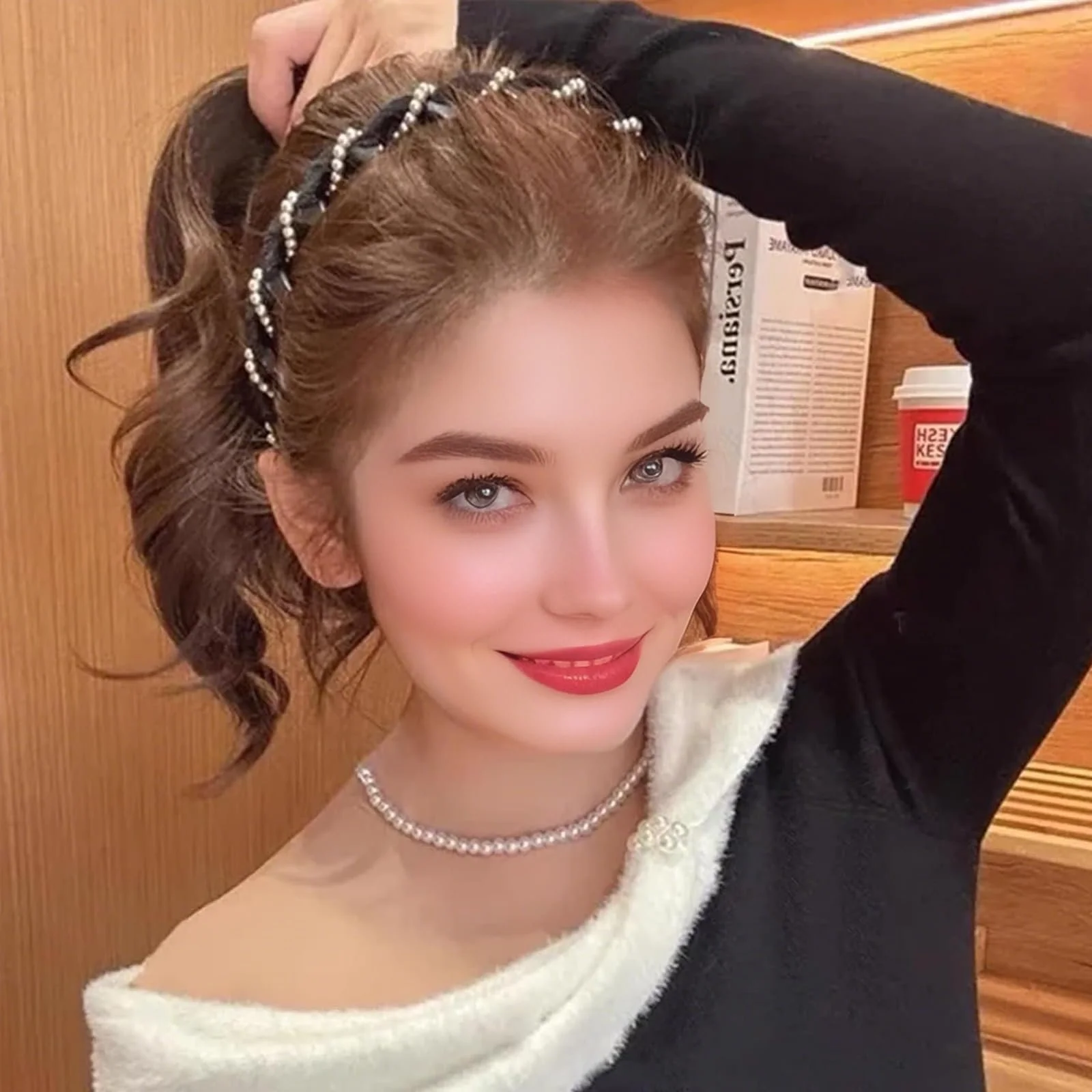 Обруч Вінтажний з високою верхівкою зі штучними перлами, фото №3 Обруч Вінтажний з високою верхівкою зі штучними перлами, фото №3