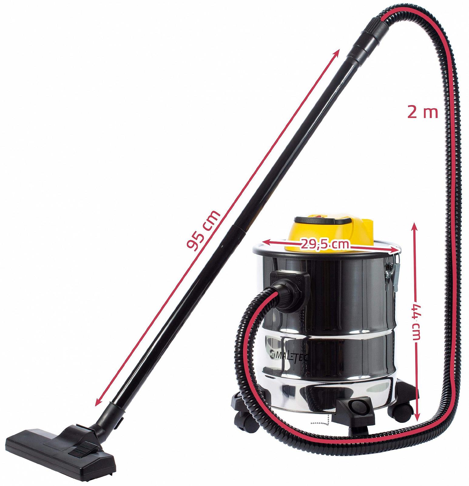 МалТек TurboVac ML2500-ASH-INDUSTRIAL камінний пилосос Нержавіюча сталь Пластик Сріблястий Жовтий, фото №3 МалТек TurboVac ML2500-ASH-INDUSTRIAL камінний пилосос Нержавіюча сталь Пластик Сріблястий Жовтий, фото №3