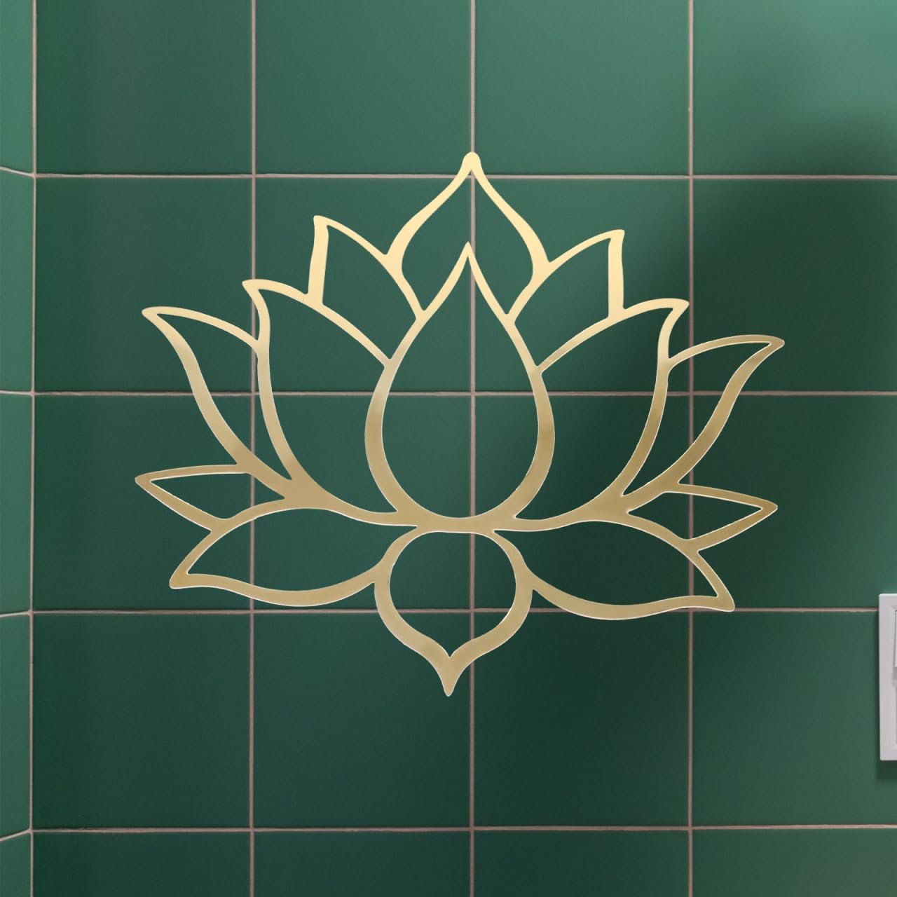 Наклейки для стін UPKOCH 3D Acrylic Lotus Mirror Золотий, фото №4