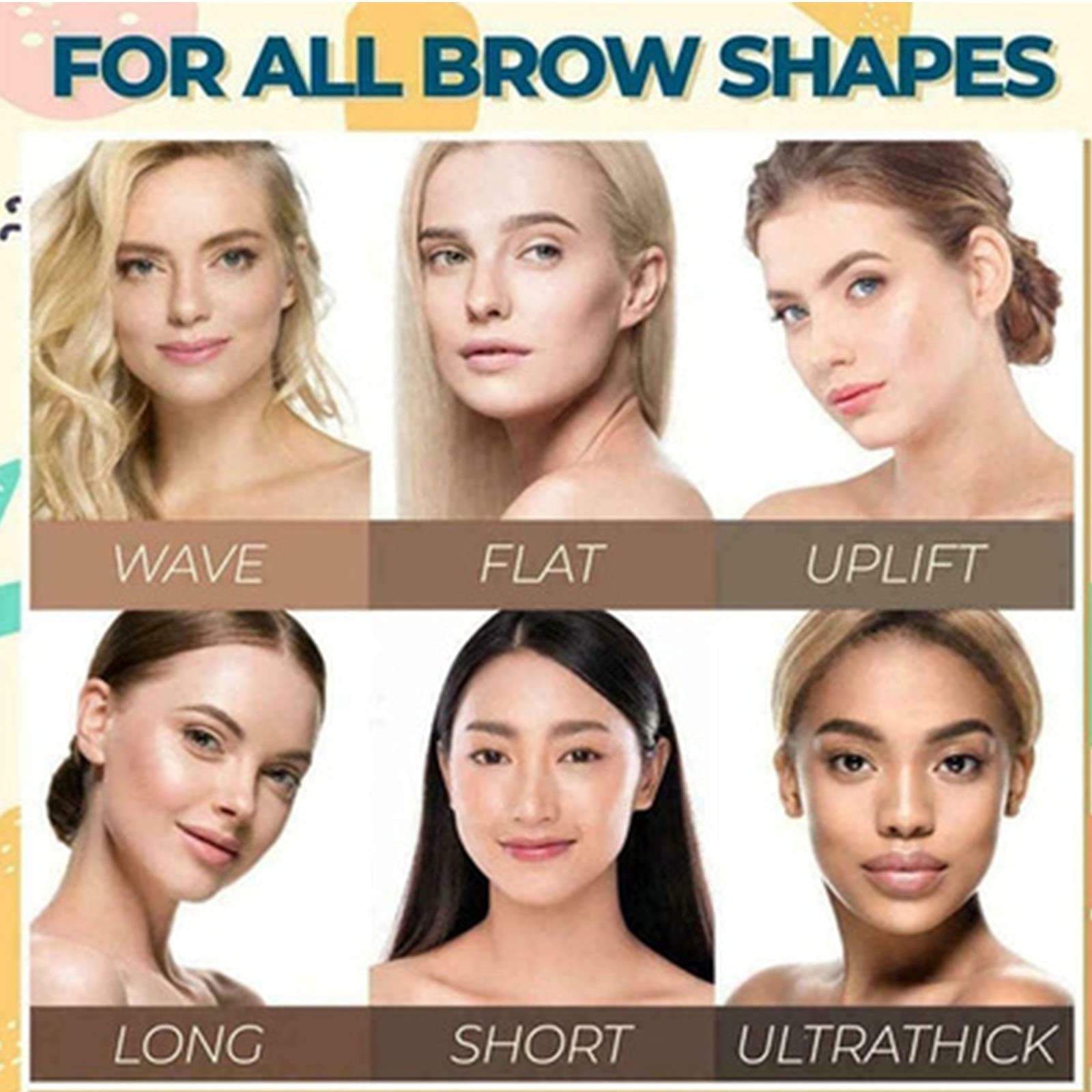 Трафарет для брів Професійний Водонепроникний Одноетапний Набір для Тиснення та Формування брів Чорний Коричневий, фото №6