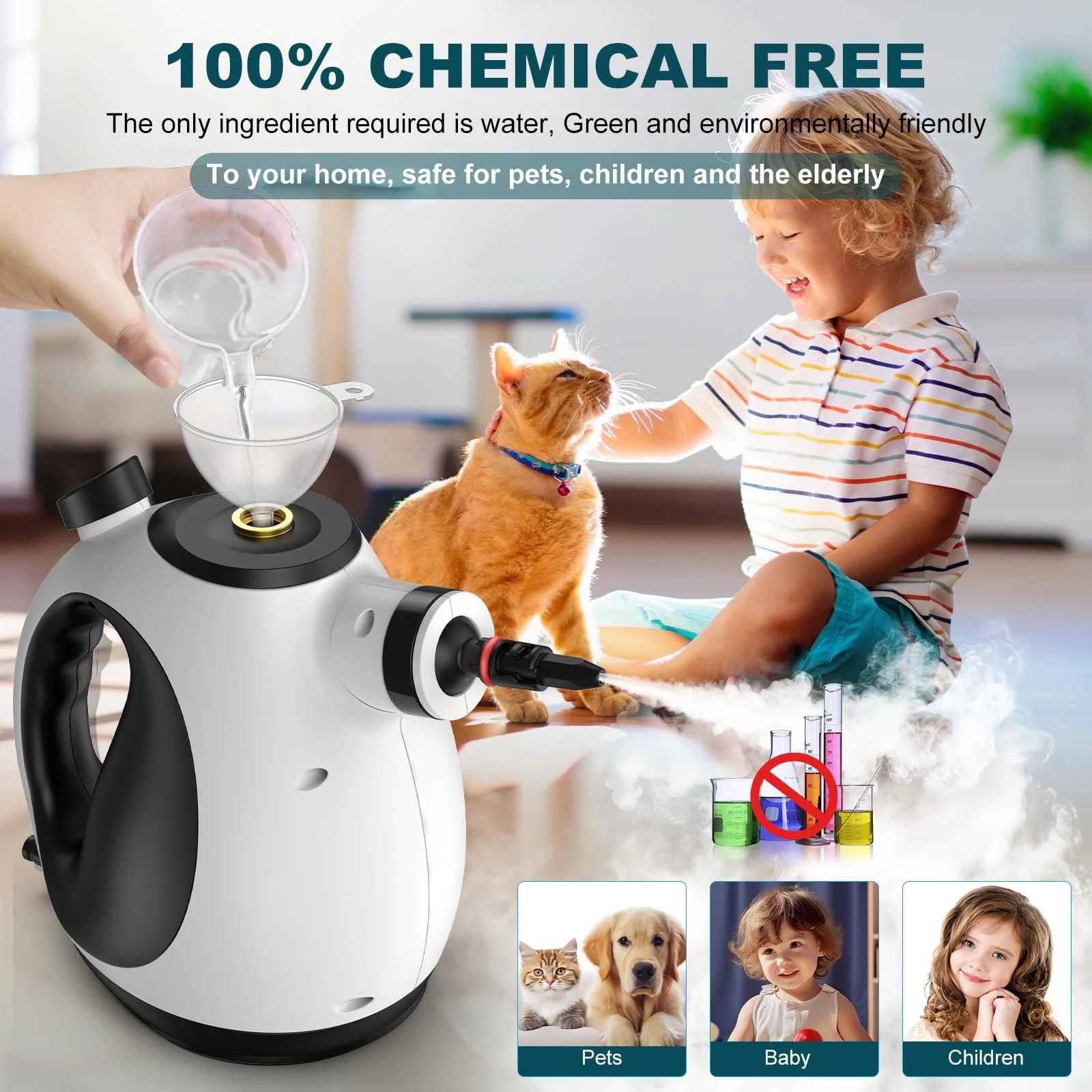 Ручний пароочисник 1050 Вт 350 мл 14 аксесуарів, фото №2 Ручний пароочисник 1050 Вт 350 мл 14 аксесуарів, фото №2