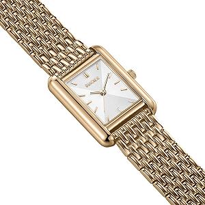 Женские часы BURKER Olivia Квадратные Аналоговые Кварцевые 29 мм Золотой Белый synthetic.ua - Фото 1