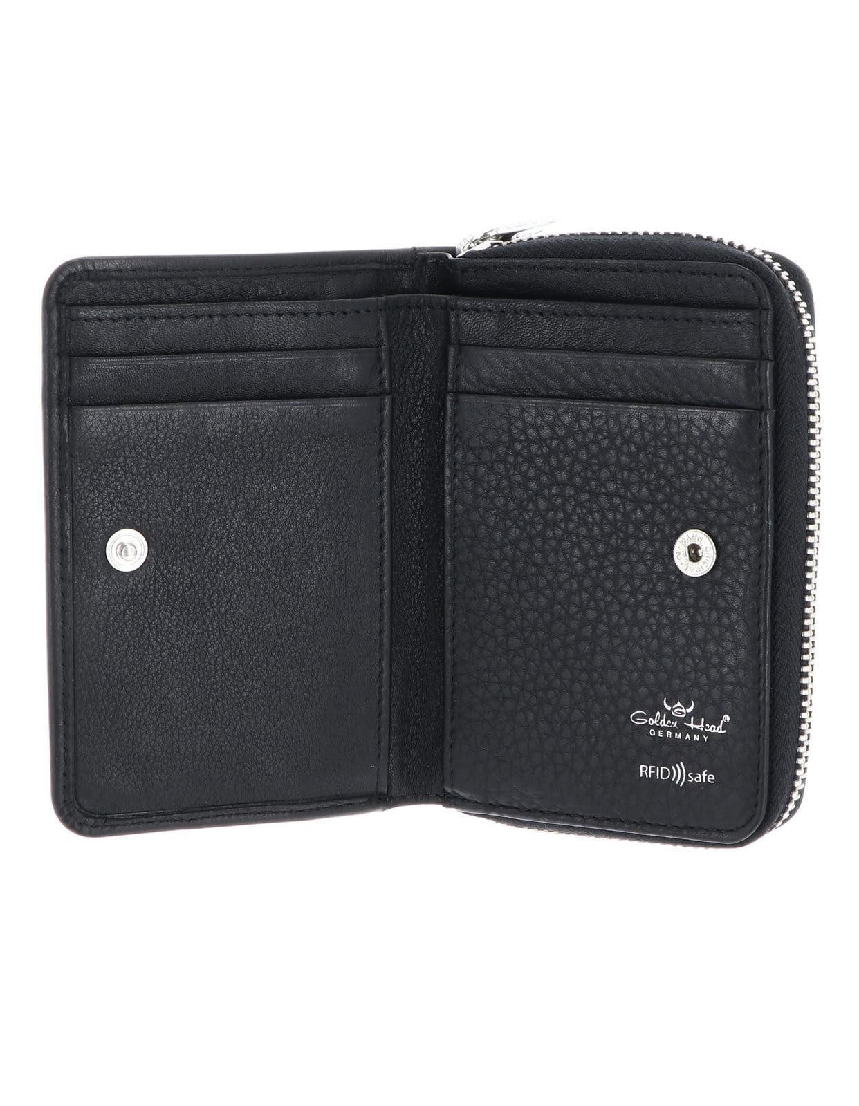 Гаманець шкіряний Golden Head Capri RFID Protection 8 cm, чорний, фото №2