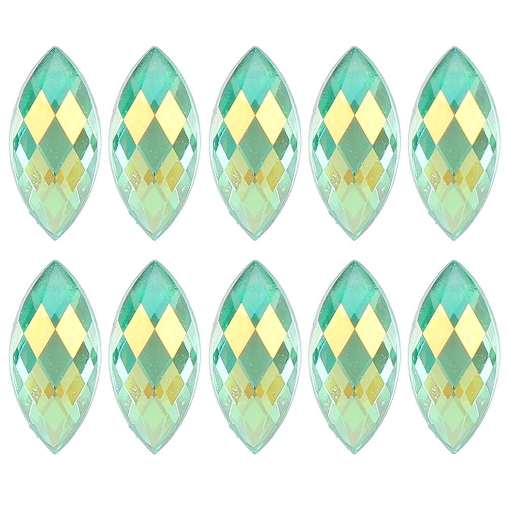 Стрази Кінське око AB кольору, Стрази Блискучі стрази з плоскою задньою частиною, Акрилові аксесуари для DIY прикрас, фото №1