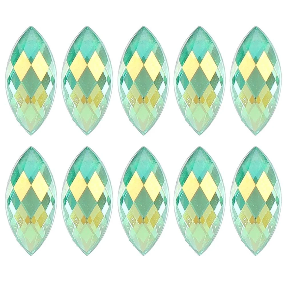 Стразы Конский глаз AB цвета, Стразы для ногтей, Блестящие стразы с плоской задней частью, Акриловые аксессуары для DIY украшений, фото №1