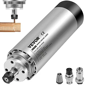 Шпиндельний двигун VEVOR JST-JGF-F65C з повітряним охолодженням / 1,5 кВт / 24000 об/хв / 400 Hz / Срібний - Фото 1