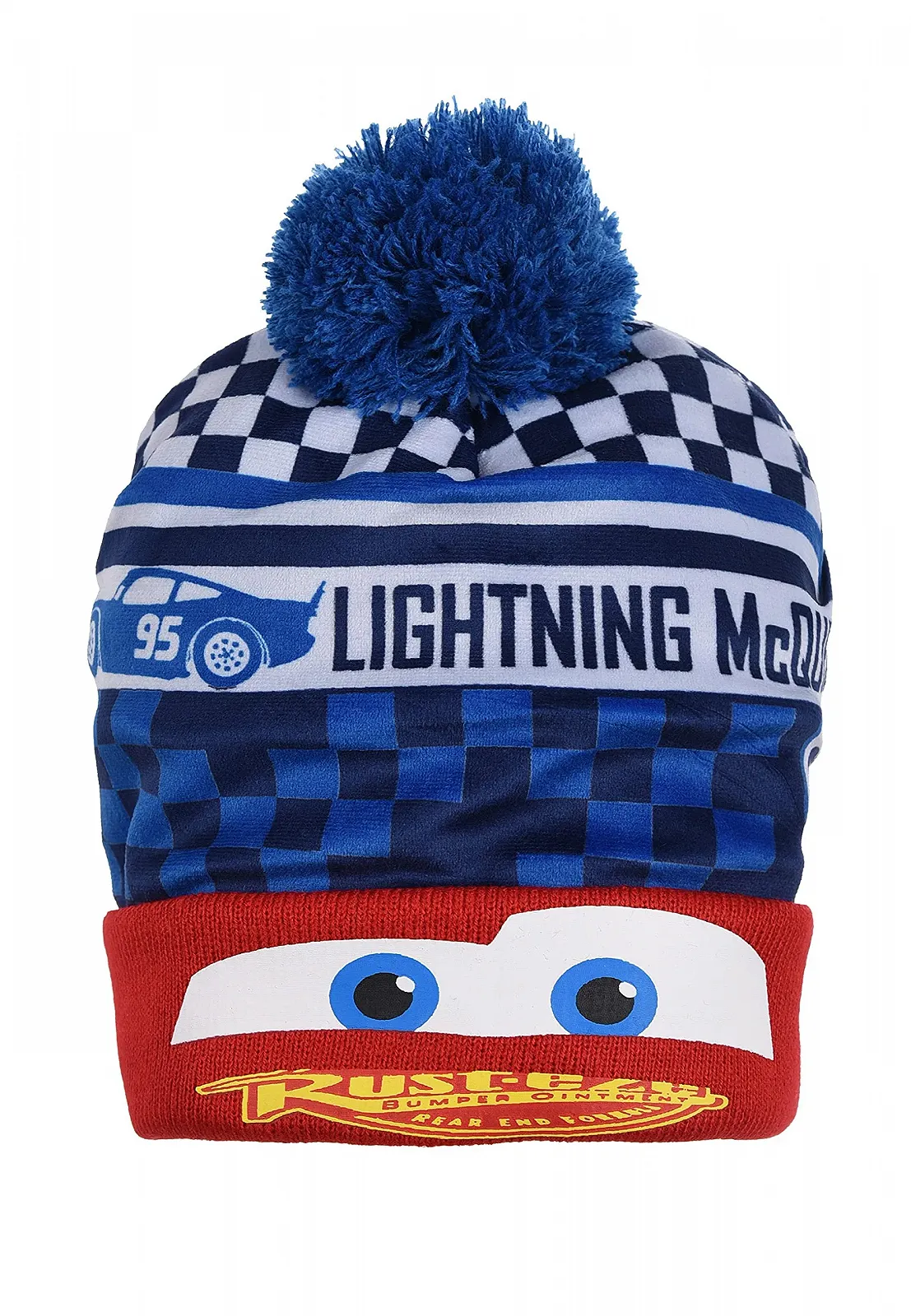 Шапка детская Sun City Cars с помпоном, голубая, фото №1 Шапка детская Sun City Cars с помпоном, голубая, фото №1