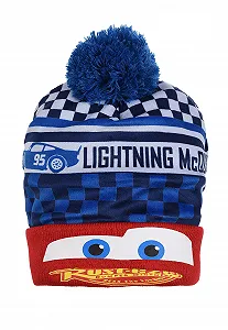 Шапка детская Sun City Cars с помпоном, голубая - Фото 1