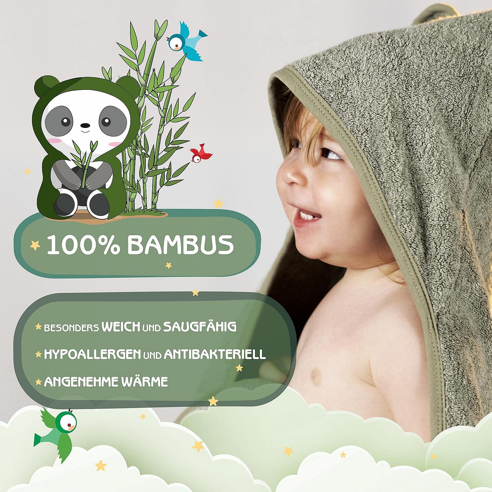 Рушник з капюшоном ® Baby Extra Thick, Warm & Soft 75 x 75 см, бамбук 100%, м'ятно-зелений, фото №2