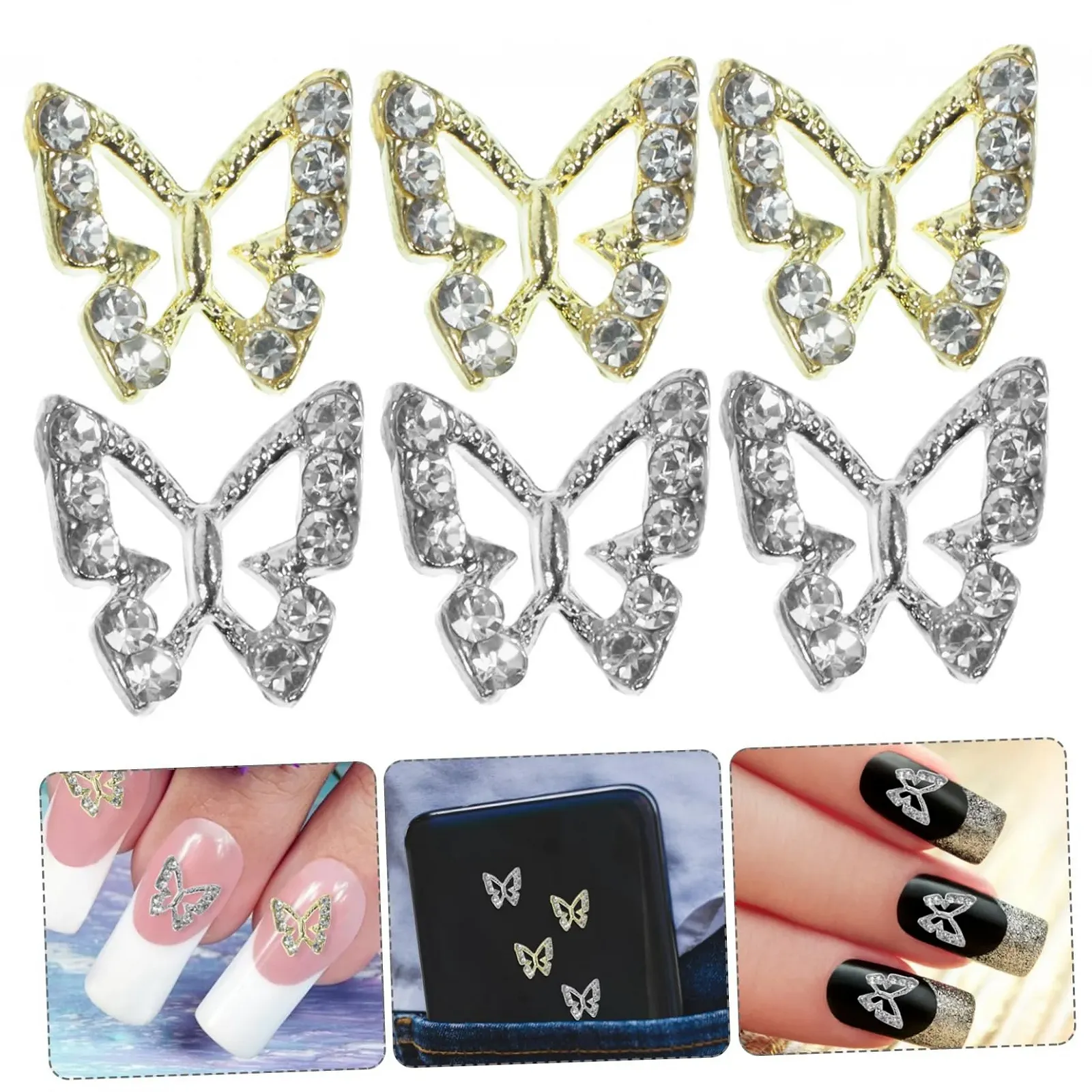 Підвіски для нігтів Метелики 3D MERRYHAPY, фото №2