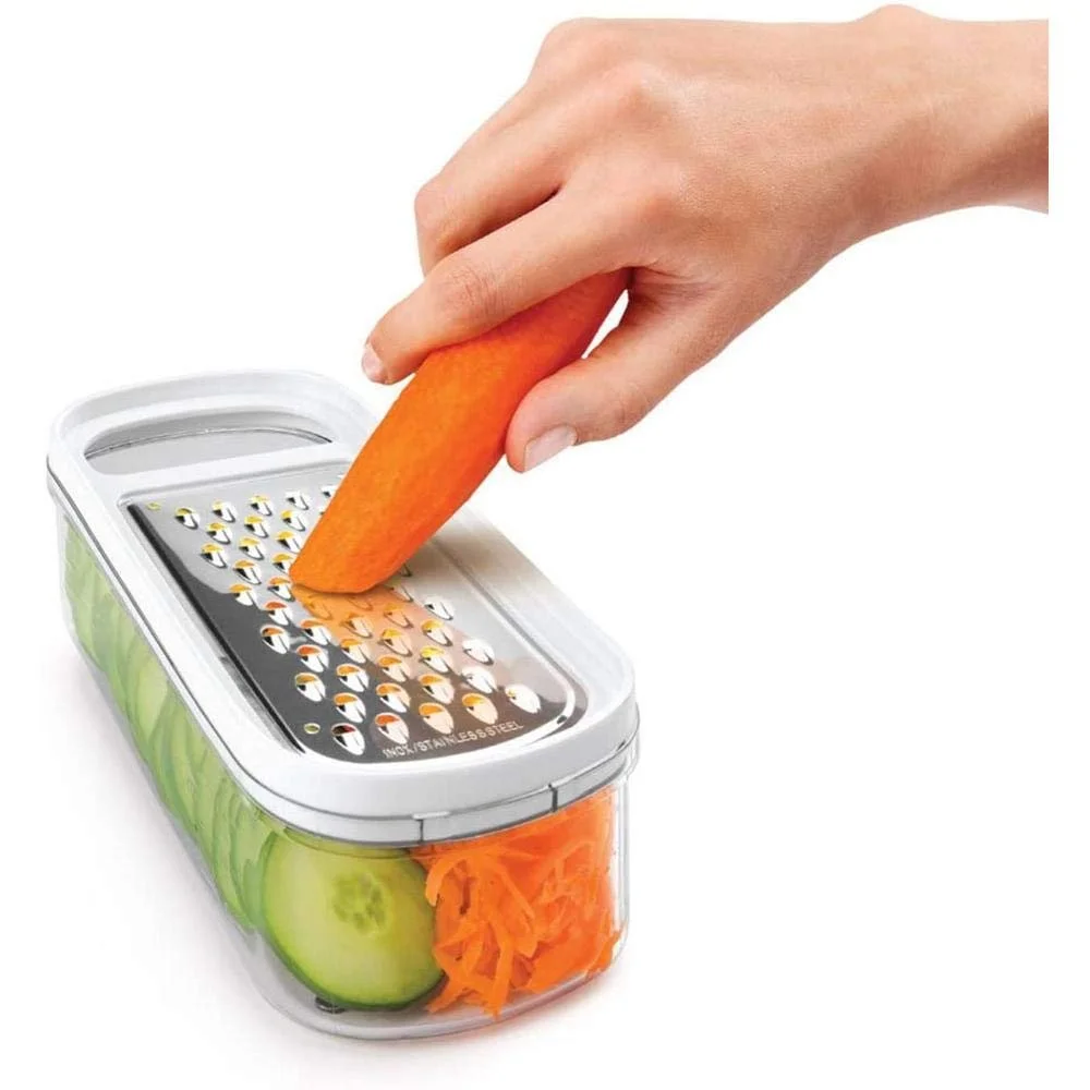 Терка Metaltex з нержавіючої сталі 19971010080 з 3 лезами та мішком для збору вмісту, фото №1