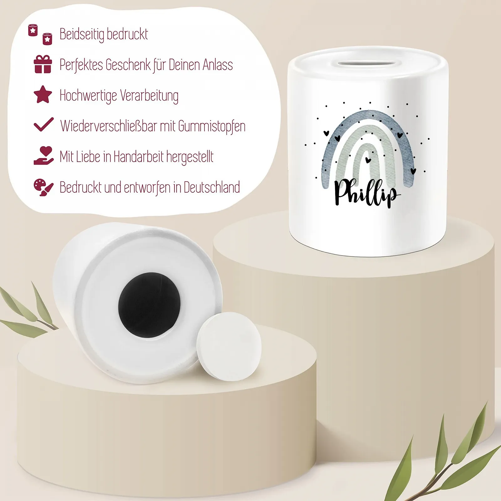 Скарбничка керамічна Boho Rainbow біла Scatter, фото №4