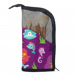 Набір пензлів для макіяжу з сумкою-органайзером, 12 шт. Dolphin Jellyfish Crab Mermaid, Colored-1325 - Фото 1