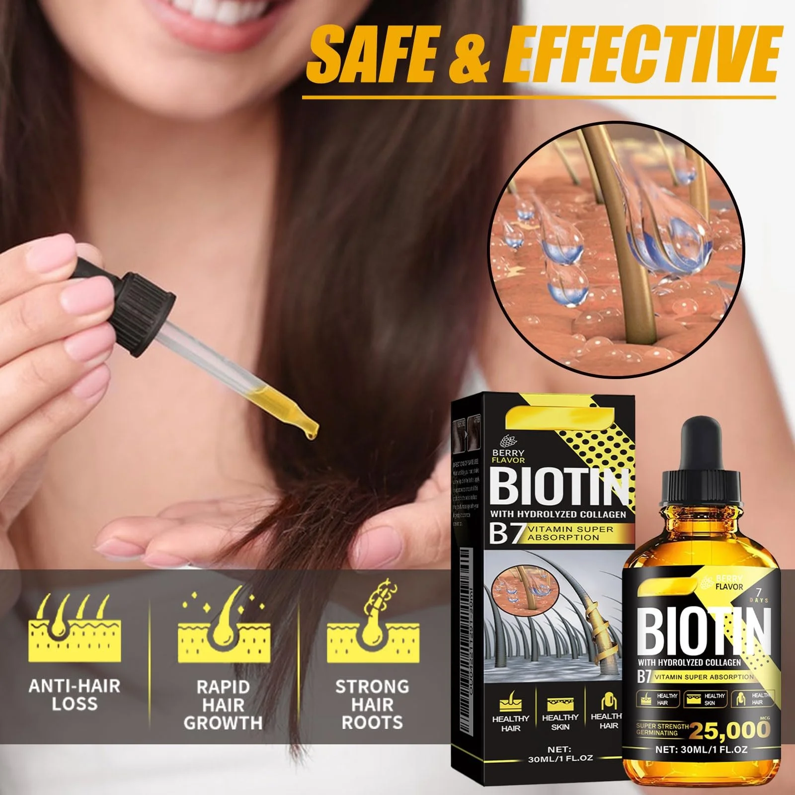 Олія для росту волосся з касторовою олією та вітаміном Е, Сироватка, 2 упаковки, фото №2 Олія для росту волосся з касторовою олією та вітаміном Е, Сироватка, 2 упаковки, фото №2