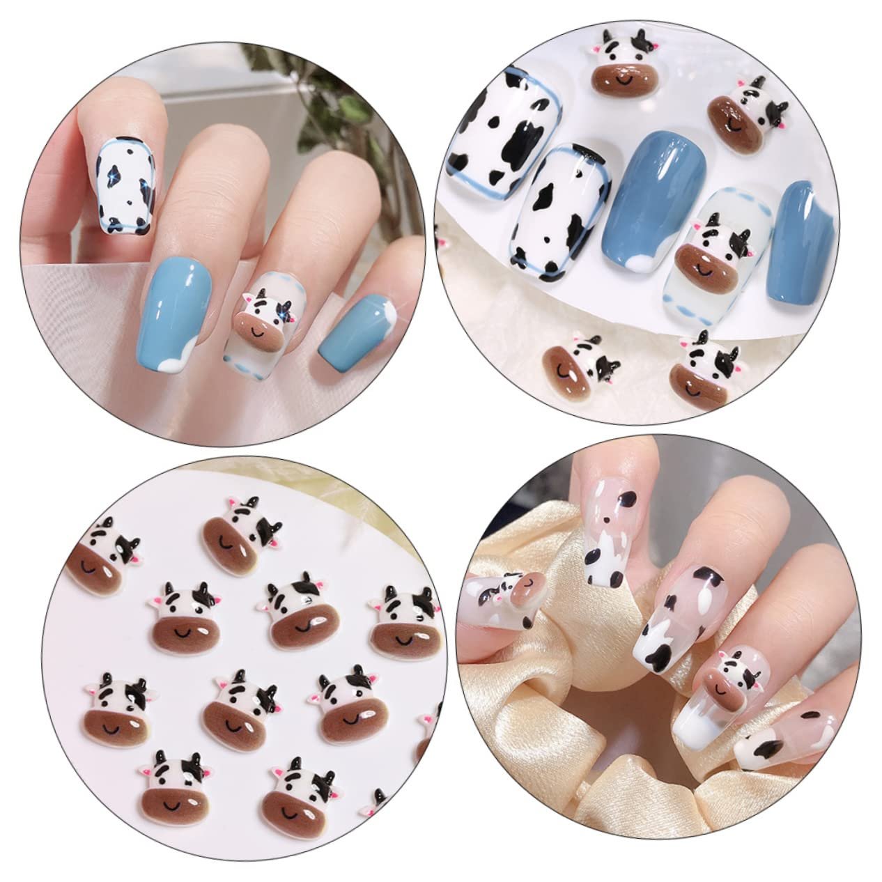 Прикраса для нігтів Beavorty з коров'ячим принтом, 50 шт, фото №5