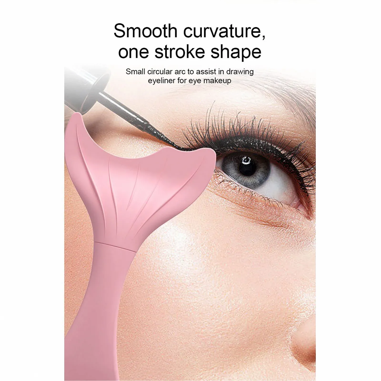 Трафарет для подводки глаз Силиконовый Мягкий Гибкий Многоразовый Портативный Розовый, фото №4