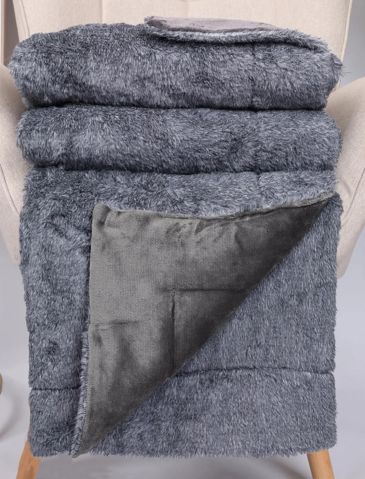 Одеяло Betz Turin Роскошное Мягкое Пушистое Флисовое Одеяло XXL Теплое Одеяло для Дивана Размер 150 x 200 см Серый, фото №2