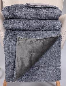 Покривало Betz Turin Розкішна М'яка Пухнаста Флісова Покривало XXL Тепла Покривало для Дивану Розмір 150 x 200 см Сірий synthetic.ua - Фото 1