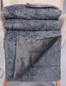 Покривало Betz Turin Розкішна М'яка Пухнаста Флісова Покривало XXL Тепла Покривало для Дивану Розмір 150 x 200 см Сірий synthetic.ua - Фото 1