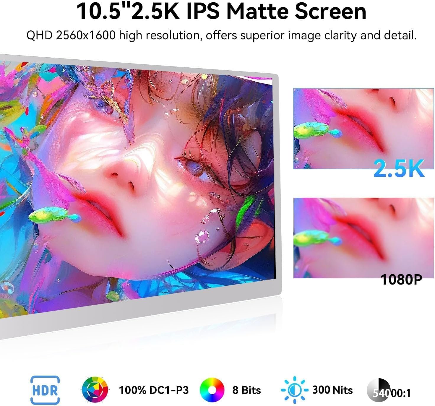 Монітор портативний сенсорний 10.5" Jhcztrk HD-101 2К OLED 60 Гц, фото №3