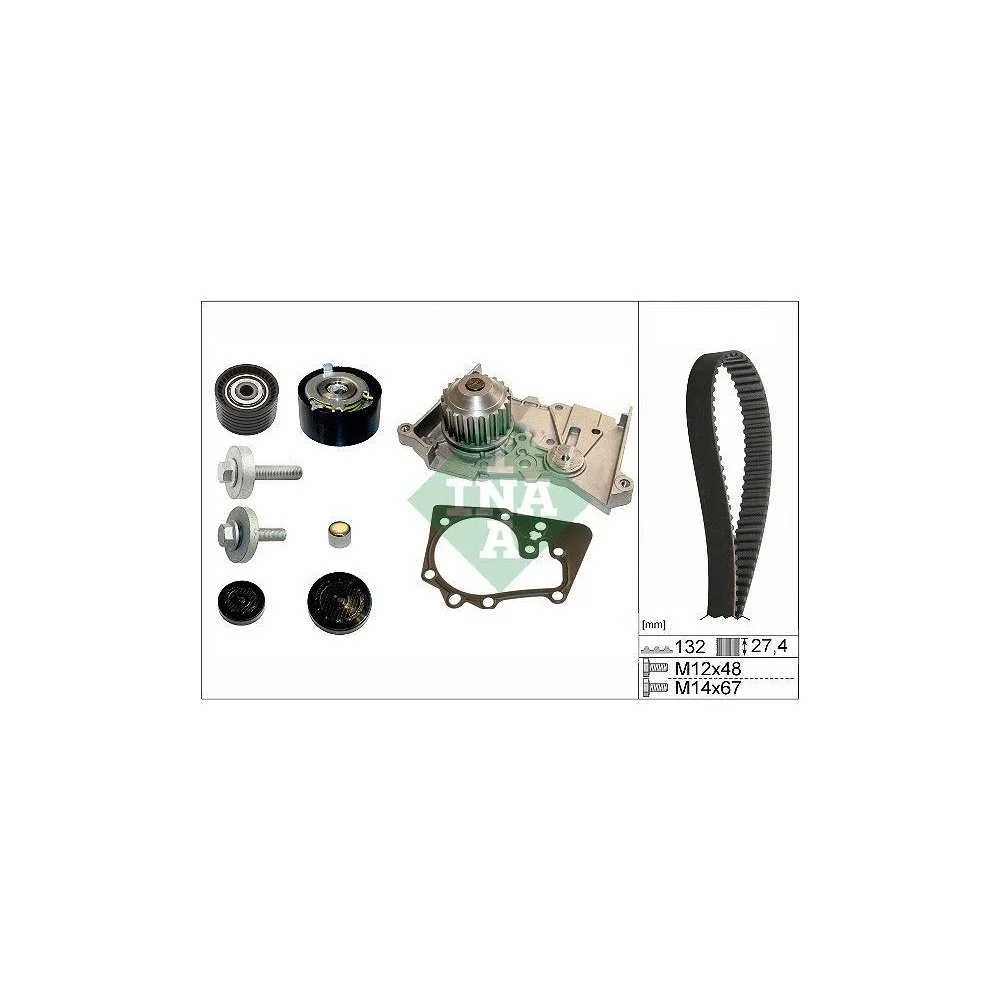 Водяний насос + комплект ременя ГРМ Schaeffler INA 530 0639 30 для RENAULT DACIA, фото №1