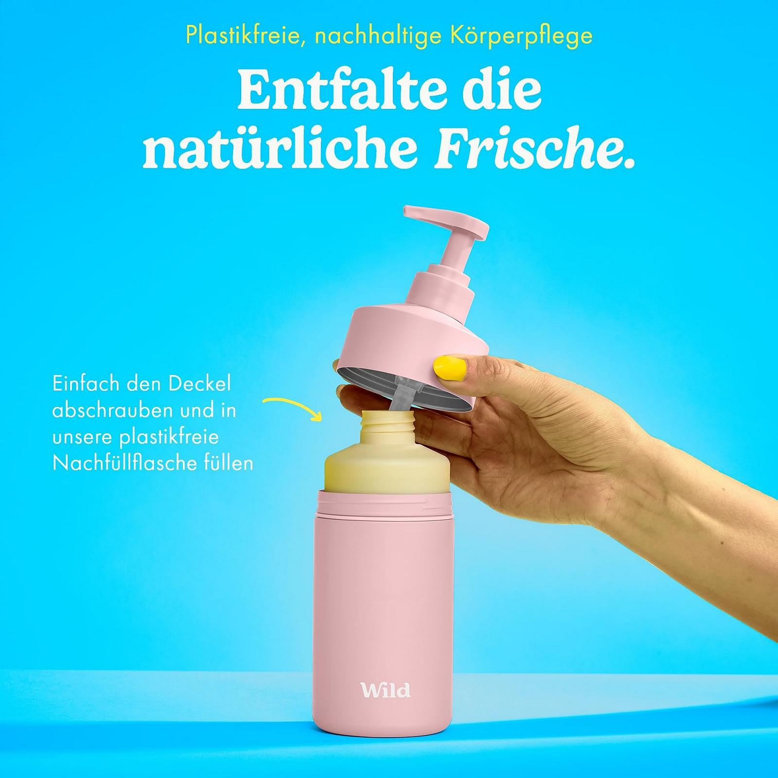 Стартовий набір натурального гелю для душу Wild у рожевому футлярі з 3 змінними блоками Honey & Almond, Amber & Oud та Santorini Sunset, фото №4