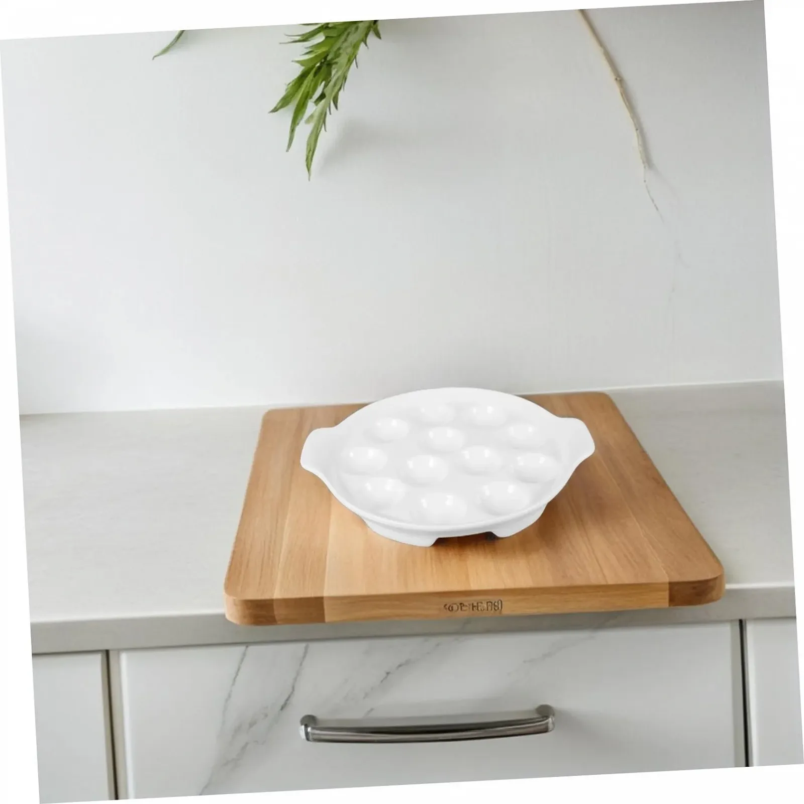 Форма для запекания улиток Reine керамическая на 12 ячеек с ручками белая, фото №5