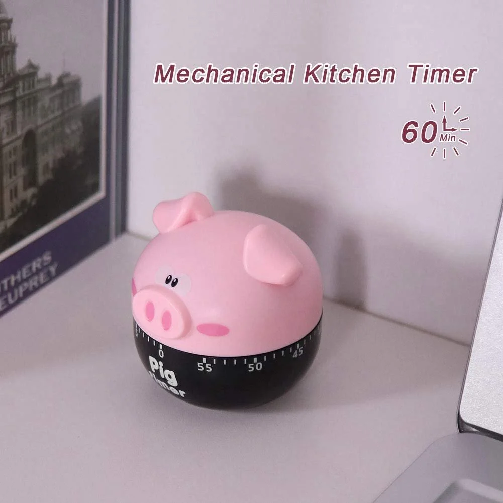 Таймер кухонный Nikou Механический Поросенок Розовый, фото №5