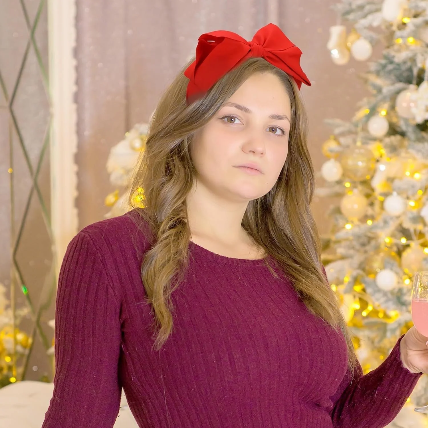 Обруч для волос Бант Двойной бант Красный, фото №7