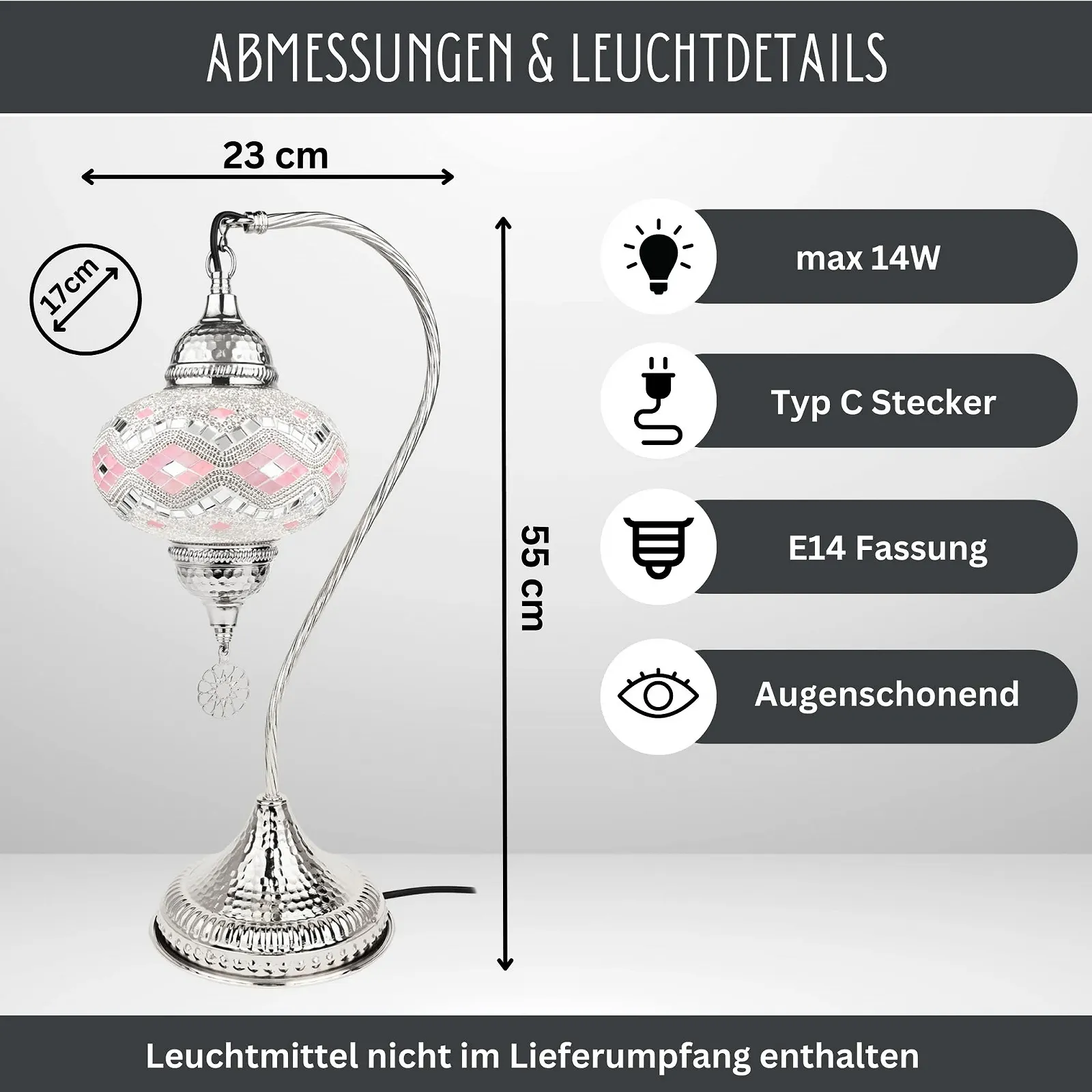 Дизайнерська настільна лампа Стильна Мозаїчна Срібляста, фото №2