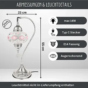 Дизайнерська настільна лампа Стильна Мозаїчна Срібляста synthetic.ua - Фото 1