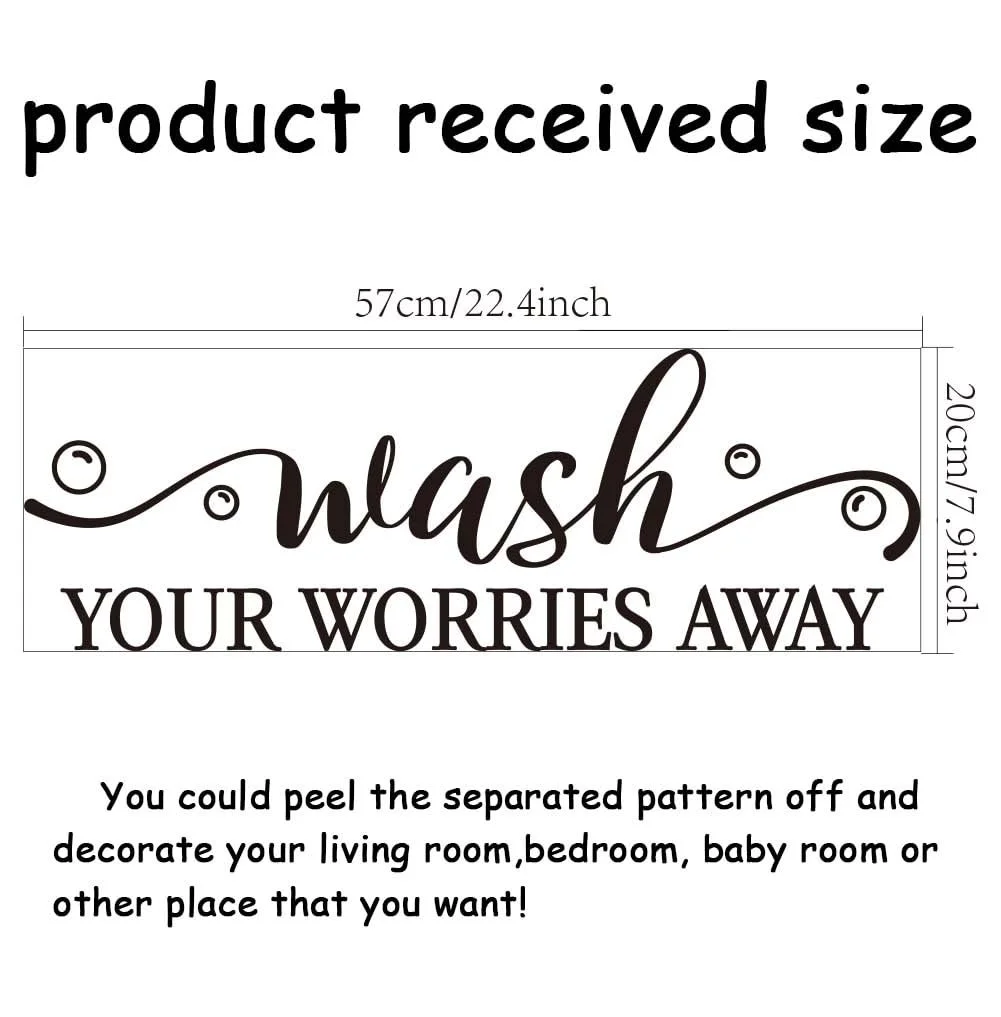 Наклейка на стіну SUPERDANT Wash Your Worries Away 57 x 20 см чорна, фото №2