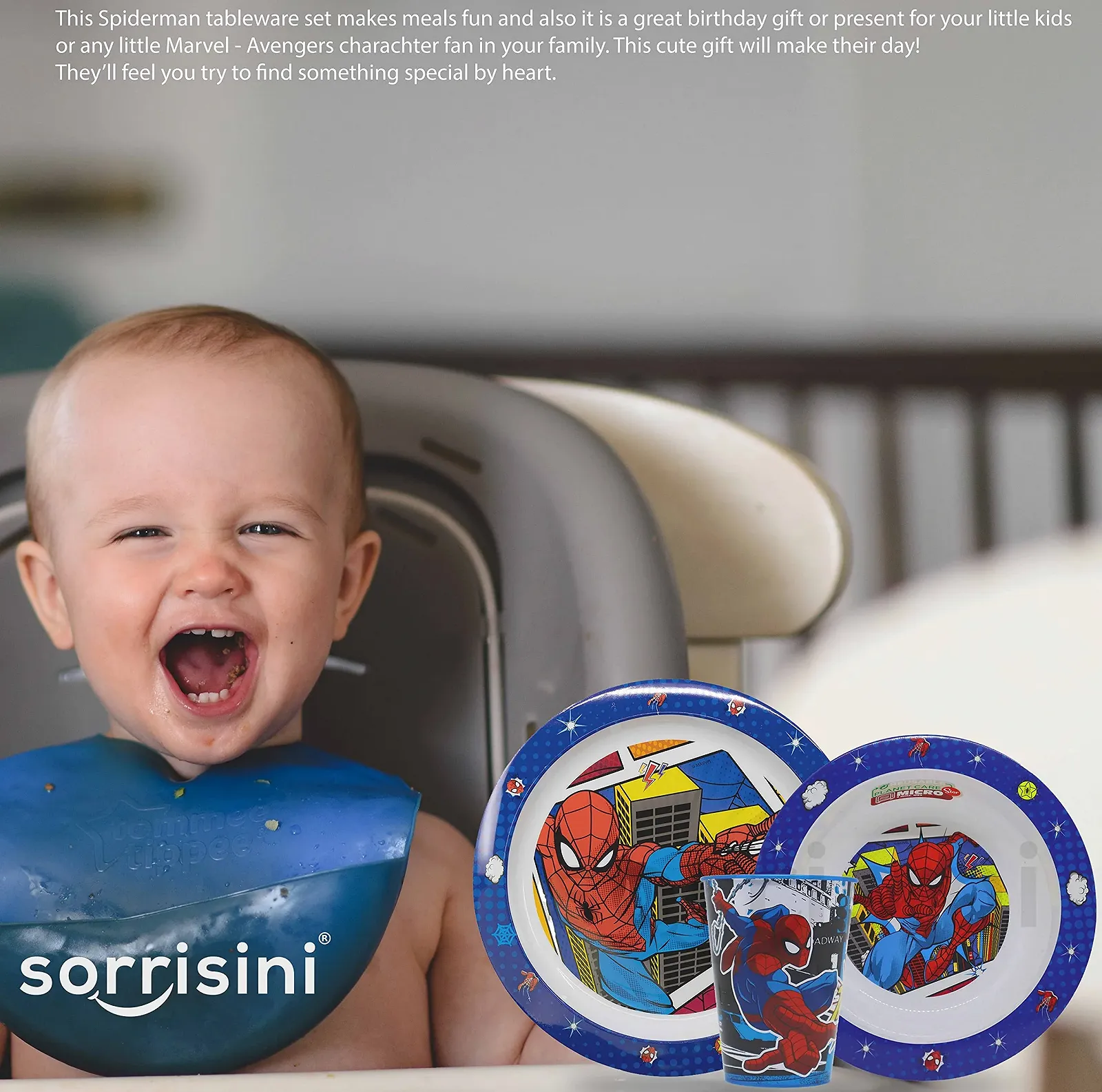 Набор детской посуды Spiderman Sorrisini, многоразовый, фото №10 Набор детской посуды Spiderman Sorrisini, многоразовый, фото №10