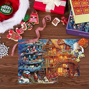 Пазл-адвент-календар Різдвяний 2025 1000 елементів 24 коробки - Фото 1