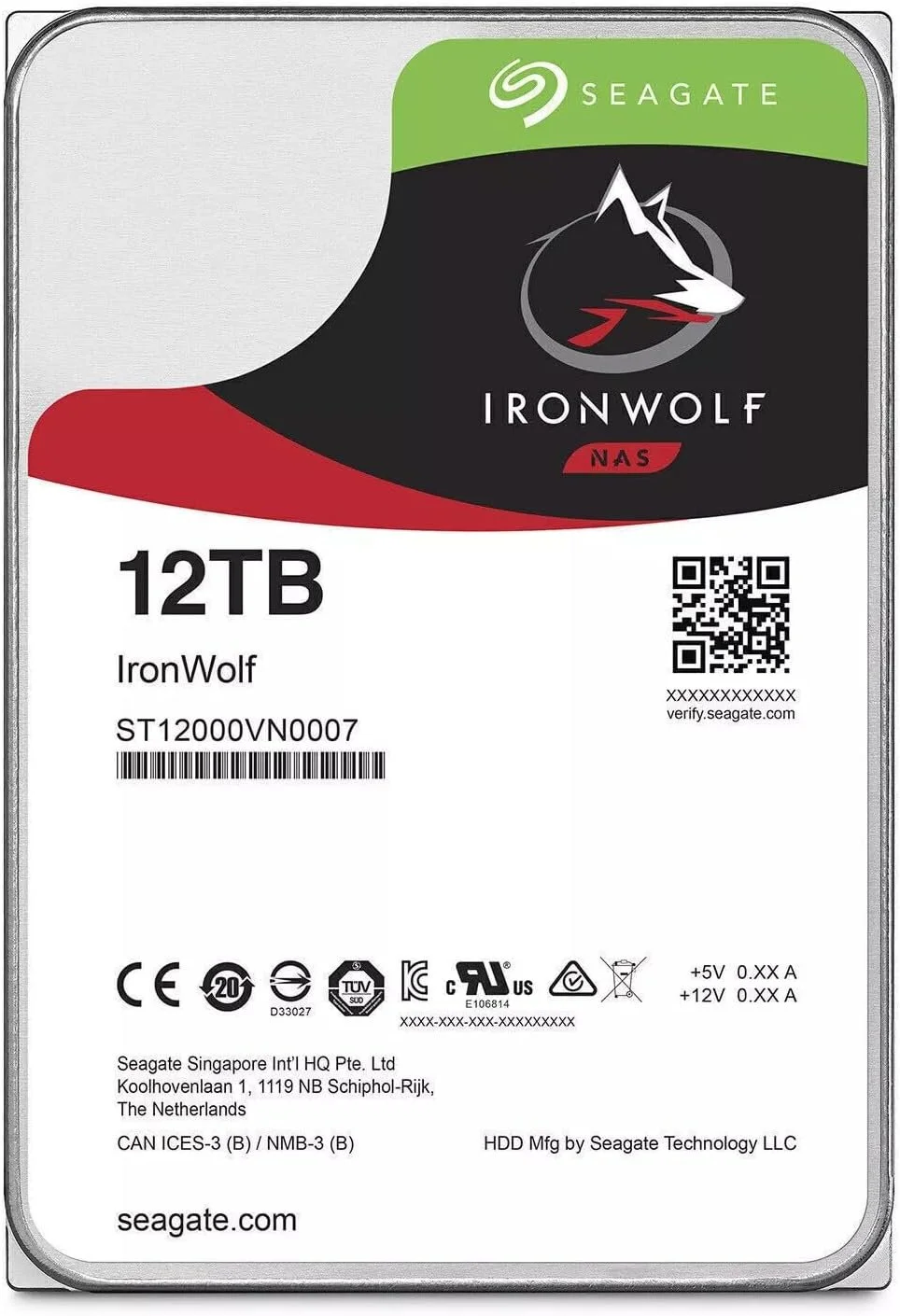 Жесткий диск 3.5" Seagate IronWolf ST12000VN0007 12TB 6GB/s SATA III, фото №1 Жесткий диск 3.5" Seagate IronWolf ST12000VN0007 12TB 6GB/s SATA III, фото №1