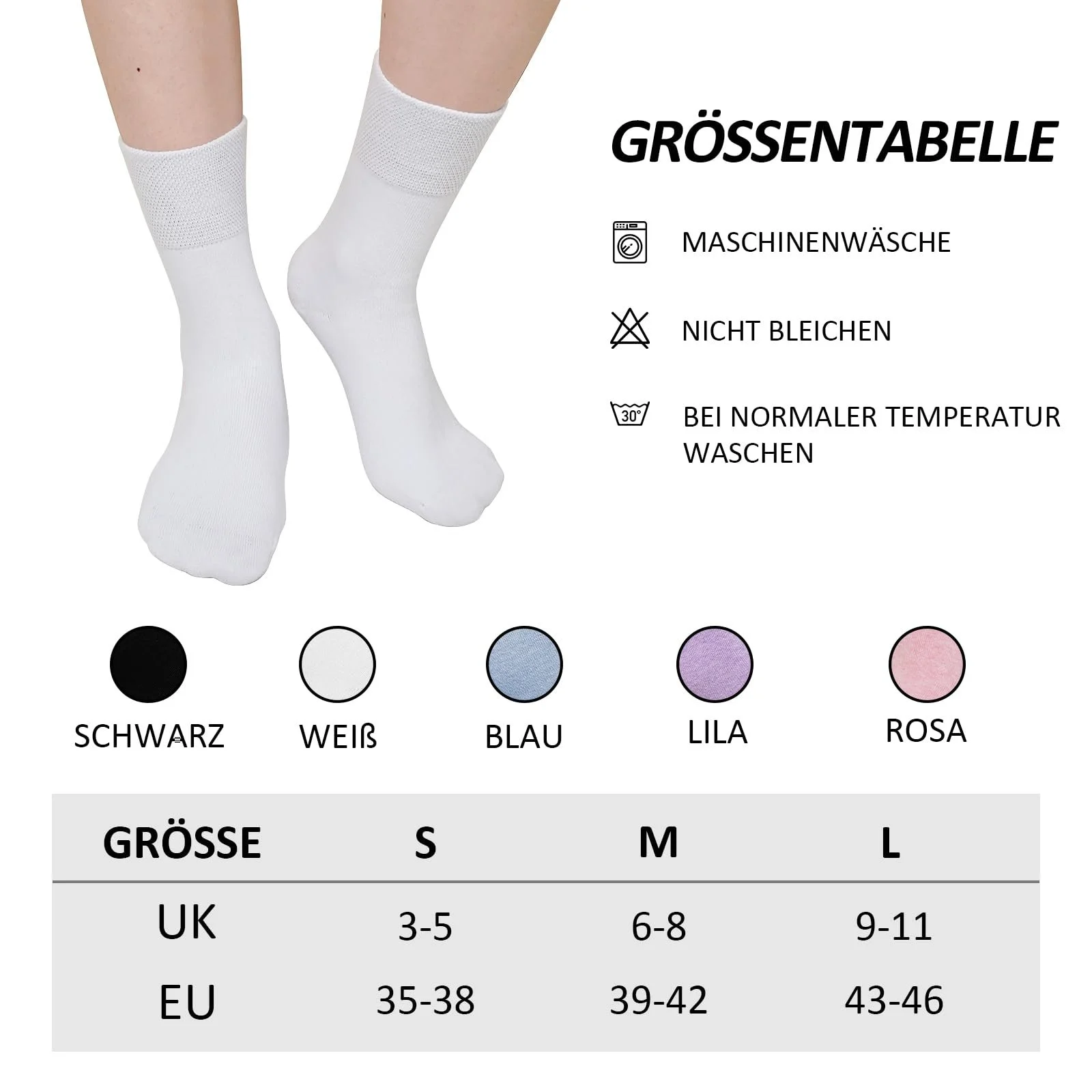 Носки LOFIR Crew Comfort для женщин: Чесаный хлопок, бесшовные, мягкие, дышащие носки для мам, домохозяек, учителей, студенток 5 пар 35-46, фото №5