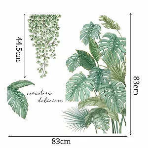 Наклейка на стіну Тропічне листя зелена synthetic.ua - Фото 1