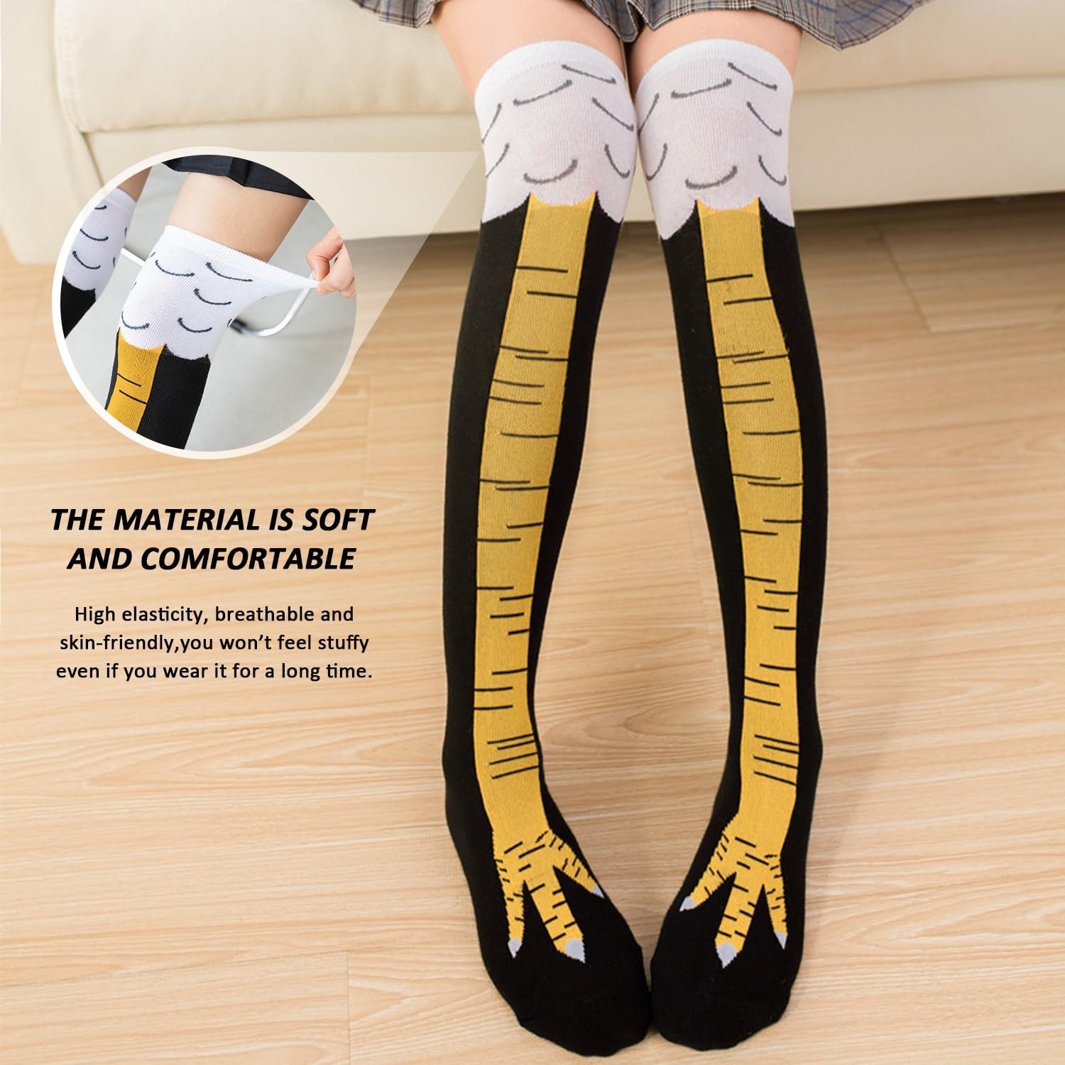 Гольфы Куриные лапки Черно-белые 2 пары, фото №4