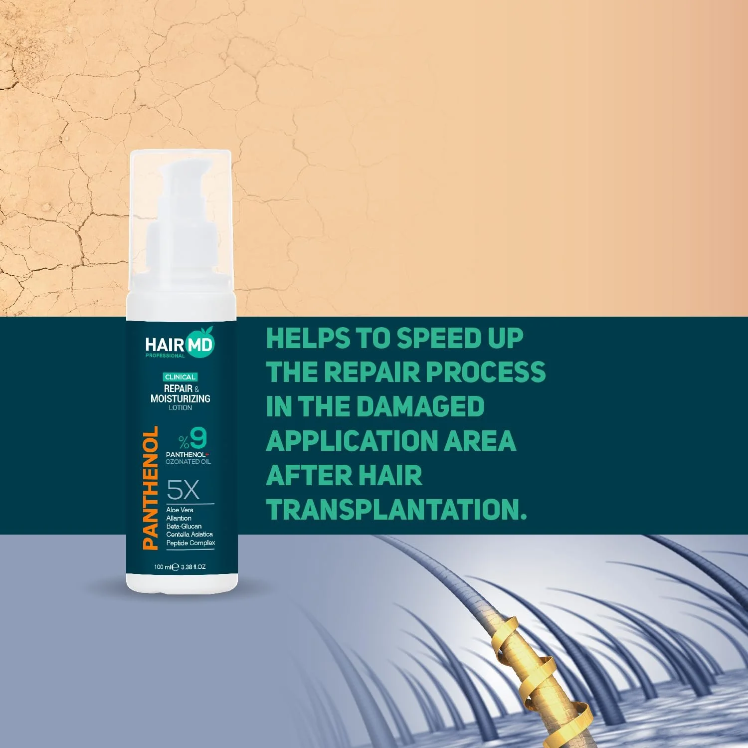 Лосьйон Hairmd Clinical Repair Panthenol 9% 100 мл, фото №5 Лосьйон Hairmd Clinical Repair Panthenol 9% 100 мл, фото №5