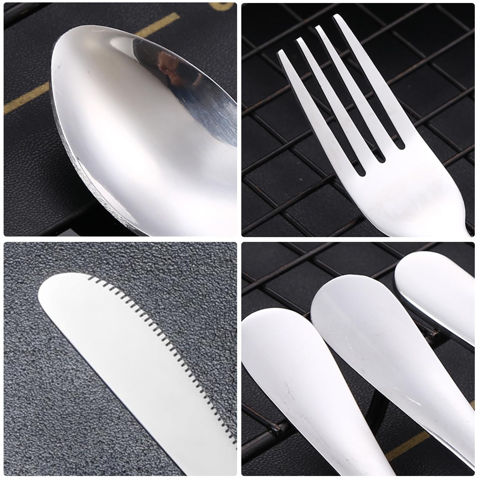 Набор столовых приборов для путешествий ZSRVAJ с футляром для 1 человека, портативный набор из нержавеющей стали, фото №3 Набор столовых приборов для путешествий ZSRVAJ с футляром для 1 человека, портативный набор из нержавеющей стали, фото №3