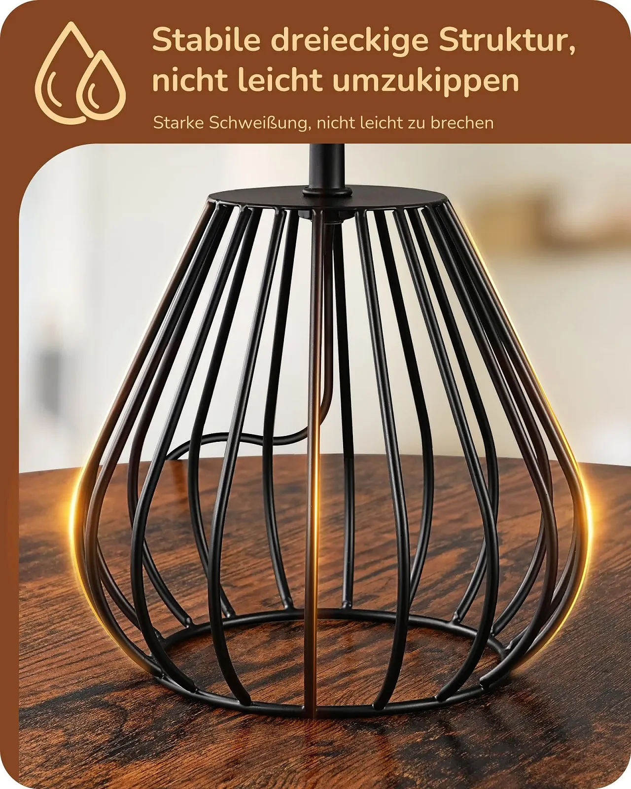 Настільна лампа EDISHINE Boho 29 см E14 4 Вт LED Чорна, фото №3