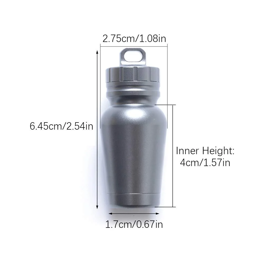 Контейнер для таблеток AZXAZ, з алюмінієвого сплаву, водонепроникний, для виживання на природі, в походах, подорожах, фото №3